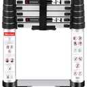 Telescoping Ladder, 12.5 FT, 330 lb Capacity, Silver