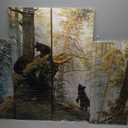 Black Bear Wall Art Bears Play in Forest Broken Tree Canvas Painting The Picture Print On Canvas Animal Pictures for Home Decor Decoration Gift