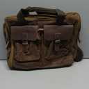 Waxed Canvas Duffle Bag for Men 50L Travel Duffel Bags Expandable Genuine Leather Duffel Overnight Weekender Carry On Bag Two Zipper Pockets Travel Bag (Vintage Dark Brown, Large-50L)