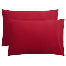 FLXXIE Microfiber Pillow Cases Queen Size Set of 2, Soft Pillowcases with Envelope Closure, Wrinkle Resistant Pillow Covers, 20x30, Wine Red