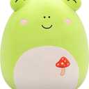 Squishmallows Original 14-Inch Wendy Green Frog with Mushroom Embroidery - Official Jazwares Plush (Large)