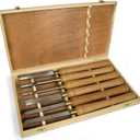 WEN CH11 6-Piece Artisan Chisel Set with 6-Inch High-Speed Steel Blades and 10-Inch England Beech Handles
