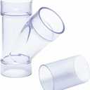 POWERTEC 2-1/2 Inch ID Y Fitting for 2-1/2 Inch OD Dust Collection Pipes, Adapters and Fittings with Splice for 2 1/2 Inch ID Dust Collection Hose Connector, 1 set (70320)