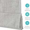 Joydeco Cordless Roman Shades, Linen Fabric Window Blinds, Thermal Insulated Blackout Blinds, Room Darkening Shades for Indoor Windows, Easy to Install, 39" W×75" H, Greyish White