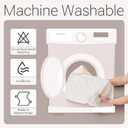 Soft Touch Faux Fur Dog Bed for Medium Size Dogs 6.5" Extra Thick, Orthopedic Pet Bed with Waterproof Liner and Washable Cover, with Removable Cute Pillow, Cream Color