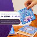 2 x Ceramic Coasters with Mandala Designs with Cork Backing for Hot & Cold Beverages Protects Surfaces from Water Rings & Heat Marks Mind Body & Soul by Mandala Arts Sri Yantra
