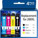 MOGUTOU Remanufactured for 288XL Ink Cartridges for Epson Printer Replacement for Epson 288XL Ink Cartridges Combo Pack T288 XL High Yield for XP-440 XP-446 XP-330 XP-340 XP-430 XP-434 (4 Pack)