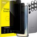 JETech Privacy Screen Protector for Samsung Galaxy S25 5G with Camera Lens Protector, Anti-Spy Tempered Glass Film, Fingerprint ID Compatible, 2-Pack Each