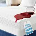 Side-Shield Waterproof Mattress Protector King - 6-21" Deep Pocket with Leak-Proof Edge Protection - Noiseless & Cooling Soft-Touch Viscose Made from Bamboo - Machine Washable (White)