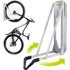 Pivot Bike Storage Rack by Delta Cycle - Bike Rack Garage Wall Mount Swivels to Save Space - No Lifting Required Vertical Bike Rack - Indoor Bike Storage Wall Hanger Holds Up to 100 lbs