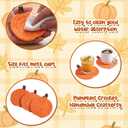 Fall Coasters Set of 6 Pumpkin Drink Coasters Kitchen Decor