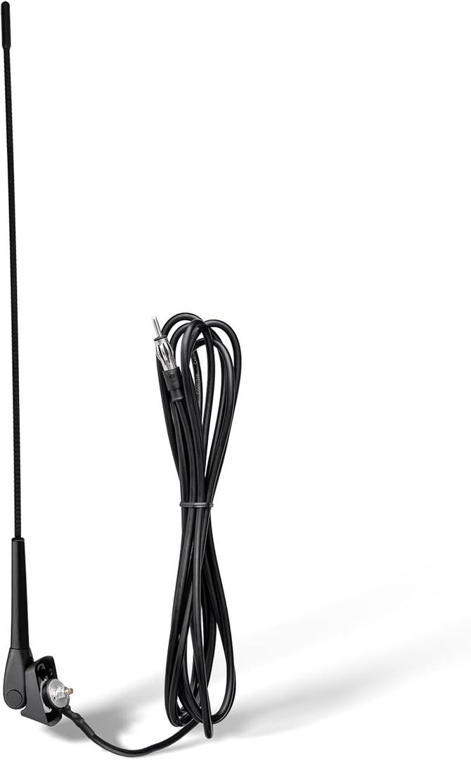 Waterproof Marine Boat Radio Antenna, AM/FM Stereo Antenna Mast Replacement with Mount Base for Boat Car Tractor RV ATV UTV Motorcycle Yacht Pontoon