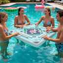 Brobear Floating Mahjong Table for Pool 31.531.5 | Swimming Pool and Hot Tub Float Board for Mahjong, Pools Game Tray for Mahjong, Card Game, Scrabble Dominoes & Poker