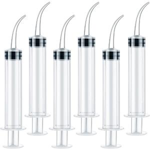 6 Pack Dental Irrigation Syringe, Wisdom Teeth Syringes with Curved Tip for Tooth (No-Scale-6)