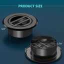 4 Inch Round Air Vent, HG Power Aluminium Alloy Louver Grille Cover, Soffit Vent with Built-in Screen Mesh for Bathroom Kitchen Office Ventilation, 3.74, Black
