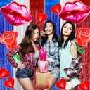 2 x Happy Valentine's Day Balloons, Lip Balloon Lipstick Balloon Red Rose Balloons for valentines day decorations Wedding Decor Anniversary Decorations Romantic