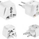 Dual Travel Adapter 2-Pack: USA to Argentina/Brazil/Uruguay/Australia Power Plug - Type A, E & I (White) - 13A 250V Compact Universal Adapter