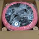 Wimarsbon Pouf Ottoman, 100% Cotton Knitted Boho Footstool, Round Footrest with Non-Skid Wood Legs, Home Dcor Handmade Pouffe, Leisure Floor Step Stool for Living Room (Pink)