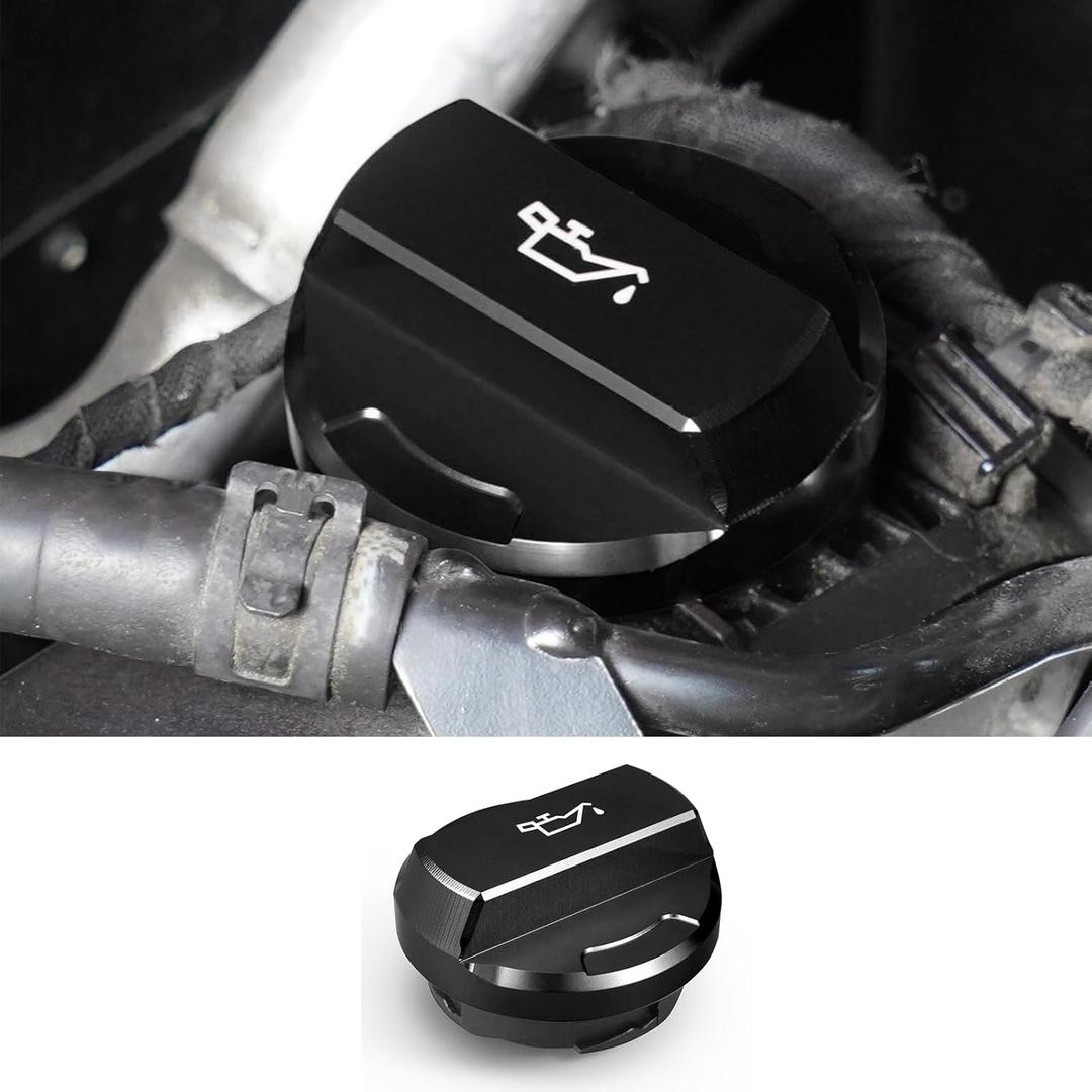 Bevinsee Engine Oil Fill Cap 06K103485C Mk7 GTI Compatible with Audi A3 A4 A5 A6 TT EA888 Gen 3 Compatible with VW Beetle Passat Tiguan Replacement 06K103485A Aluminum Black