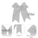Motique Accessories Jumbo Bow Clip with Tails, Light Grey