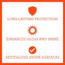 TriNova Granite Sealer & Protector Best Stone Polish, Protectant & Care Product Easy Maintenance for Clean Countertop Surface, Marble, Tile No Streaks, Stains, Haze, or Spots - 18 fl oz