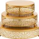 Hedume 3 Pack Cake Stands, Metal Cake Stands, Dessert Display Cupcake Stands, Cupcake Pastry Candy Display Plate for Wedding, Event, Birthday Party