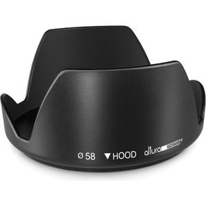 Altura Photo 58mm Camera Lens Hood Accessories for Canon Rebel T7 T8i T7i T6i T6s T6 SL2 SL3 EOS 77D 80D 90D with EF-S 18-55mm f/3.5-5.6 is, Select Nikon Lenses, Tulip Design Photography Accessories