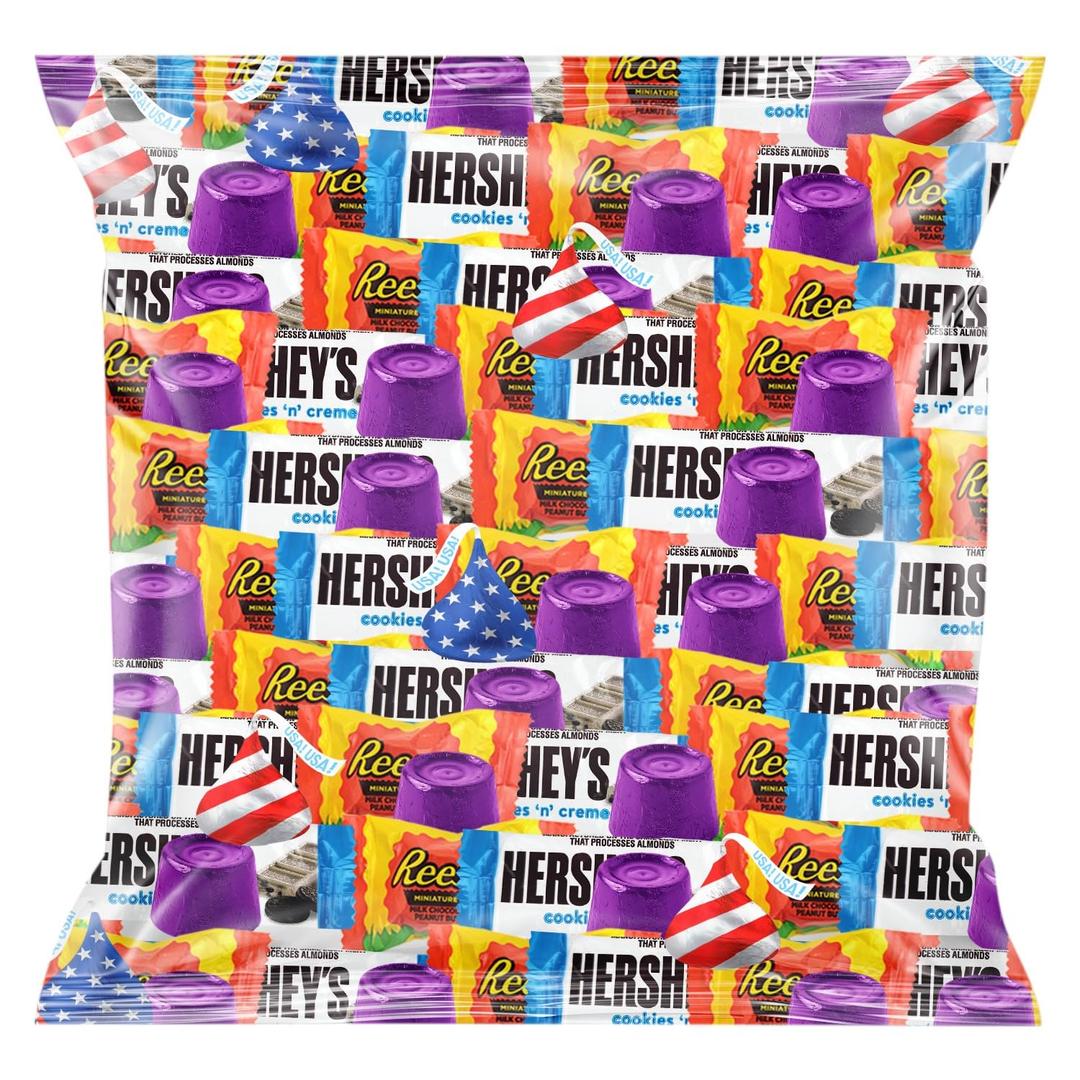Assorted Chocolate Candy Mix - Individually Wrapped Milk, Dark, and White Chocolates - 2lb Bulk Variety Pack for Snacking, Sharing, and Gifting - Ideal for Home, Office, and Events