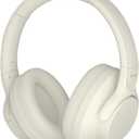 ZIHNIC Active Noise Cancelling Headphones, 60H Playtime Wireless Bluetooth Headset Low Latency-Milky White