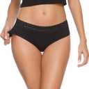 Wealurre Cotton Panties for Women Bikini Underwear Hipster Underpants Lace Briefs Pack (Black, L)