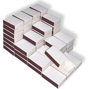 60pcs Blank Match Boxes, 2.25x1.42x0.59in Bulk Blank Matchboxes DIY White Storage Containers Holders with Double-Sided Striker for Wedding Bridal Baby Shower Birthday Party Favors, No Matches Included