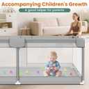 79 x 71 Playpen for Babies and Toddlers - Safe Baby Fence with 50 PCS Ocean Balls and 2 Pull Handles for Indoor - Large Baby Playpen for Activity Center - Play Yard with Non-Slip Suction Cups