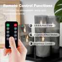 Rechargeable Flameless Candles, Realistic Flickering LED Flame,Real Wax Candle with Remote Control and Timer, Clear Glass Electronic Candles, 1 Set of 5Gray (Gray-Droplet 5Pcs)