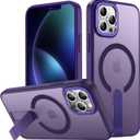 for iPhone 13 Pro Max Case with Kickstand, Compatible with MagSafe, [Invisible Stand] Anti-Slip Shockproof Military-Grade Protection, Magnetic Phone Case for iPhone 13Pro Max (Purple)
