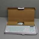Wireless Keyboard and Mouse Combo, Full-Sized Wireless Keyboard and Adjustable DPI Mouse, 2.4GHz USB Receiver, Keyboard and Mouse for PC, Windows, Desktop, Laptop (Mint Green and White)