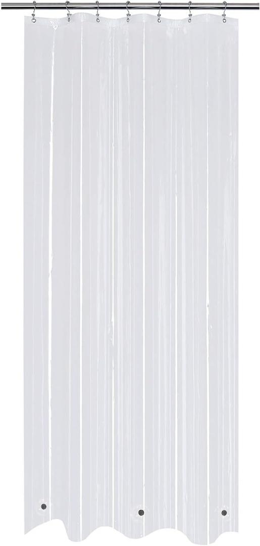 Mrs Awesome 36x78 Small Stall Shower Curtain Liner with 3 Magnets Clear PEVA 8G Thick & Heavy Duty, Waterproof, Narrow Stall Size 36 x 78 inches, Clear