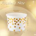 CHENGU 100 Pcs Polka Dots Ice Cream Cups for Party 8 oz Treat Snack Paper Bowls Disposable Dessert Bowls for Hot or Cold Food Disposable Cup for Party Christmas Birthday Supplies(White and Gold), One size