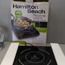 Hamilton Beach Portable Single Induction Cooktop Countertop Burner Hot Plate with Fast Heating Mode, 1800 Watts, 10 Temperature Settings up to 450F, Black (34104)