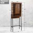 Over The Toilet Storage Cabinet, Behind Toilet Bathroom Organizer with Adjustable Shelves, Above Toilet Organizers with Barn Door, Space Saver for Restroom, Bathroom, Laundry, Brown, 24 Inches X 10 Inches X 67 Inches