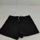 Womens Relaxed Fit Casual High Waist Pocketed Denim Shorts Black Medium