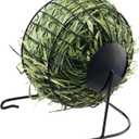 Navaris Metal Rabbit Hay Feeder - Durable Hay Spinning Accessories for Rabbits and Guinea Pigs - Entertaining Feeding Wheel Rack, Bowl with Convenient Door