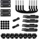 Car Roof Box U-bolt Clamp Kit, Bolt Clamp & Back Plate & Lock Nut, Exterior Rooftop Cargo Carrier Rack Mounting Hardware with Protective Pad, Modification Accessory for Cars Vans (Black)