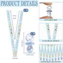 Winnie Baby Shower Pacifiers Necklace for Girls, It's a Girl Baby Shower Favors, 30 Blue Acrylic Pacifiers with Blue-Ribbon, Pooh Pacifier-Necklace Gifts, Girl Bear Party Decorations