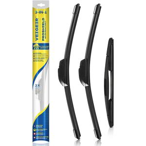 3 Pack Windshield Wiper Blades Compatible with 2007-2017 Jeep Wrangler 2008-2018 Wrangler JK Original Factory Quality Front Rear Wipers Blade Set for My Car - 15" 15" 13"