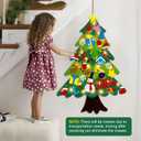 3.2Ft DIY Felt Christmas Tree Set for Kids Toddlers, 32 Hanging Ornaments Felt Christmas Tree with Light Wall Craft Kits for Xmas Party Office Decoration, New Year Door Wall Decorations