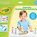Crayola Washable Dot Markers Activity Set, 30 Toddler Coloring Pages & 4 Washable Markers, Dot Paints for Toddlers, Toddler Gifts, Ages 3+ (1 Count (Pack of 1))