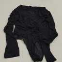 Lrady Women's Sheer Mesh Turtleneck Neck See Through Leotard Bodysuit Body Tops (X-Large, Black-1)