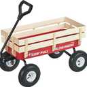 VEVOR 39 inch Pull Along Kids Wagon, Red Rolling Cargo Toy Wagons for Kids, Outdoor Utility Cart for Garden Beach Camping with All Terrain Wheels for Child Present, Supports up to 330 lbs