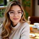 HJSTES Blue Light Blocking Glasses Women Trendy Cat Eye Metal Frame Computer Reading Eyewear(White)