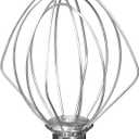 K45WW Wire Whip for KitchenAid Tilt-Head Mixer,6-Wire Whisk Attachment Replacement for 4.5QT/5QT Models K45SS KSM110 KSM75 KSM90 KSM100, Aluminum Head with Stainless Steel Wires, Hand Wash Only